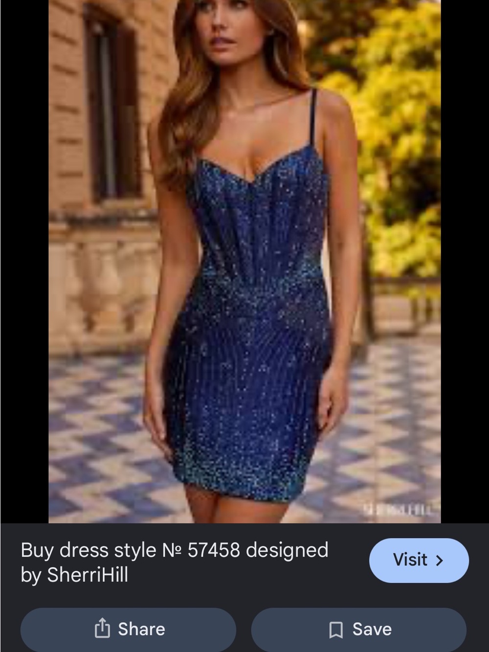 Sherri Hill Midnight Blue Beaded Sweetheart Mini